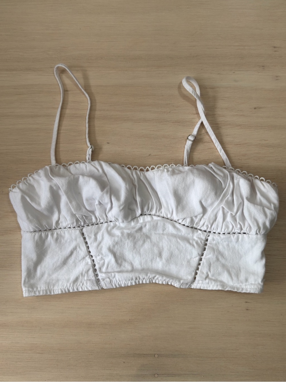 Bershka White Cropped Bustier Camisole Top